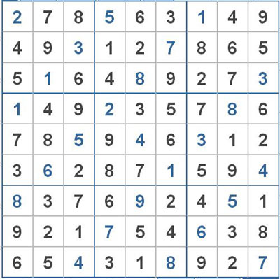 Mời các bạn thử sức với ô số Sudoku 2324 mức độ Khó 1