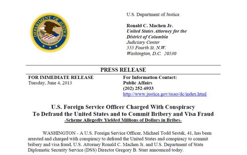 Vụ bán visa ở lãnh sự quán Mỹ: Michael Sestak đối mặt 20 tù giam