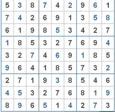 Mời các bạn thử sức với ô số Sudoku 2360 mức độ Khó 1