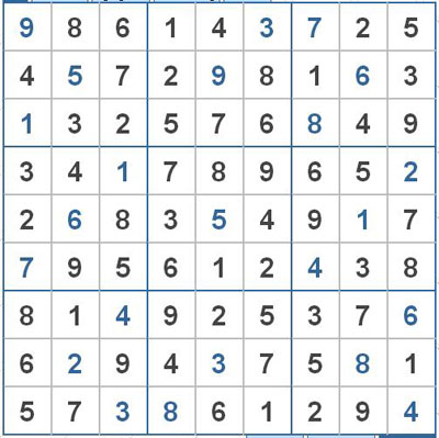 Mời các bạn thử sức với ô số Sudoku 2366 mức độ Khó 1