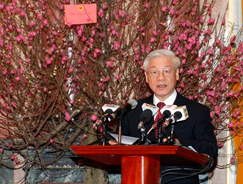 Tổng Bí thư Nguyễn Phú Trọng chúc Tết lãnh đạo Đảng, Nhà nước 1