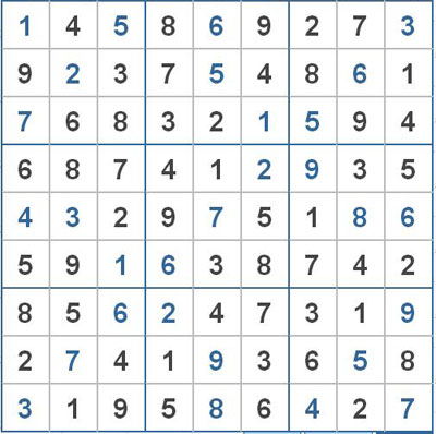 Mời các bạn thử sức với ô số Sudoku 2606 mức độ Khó 1