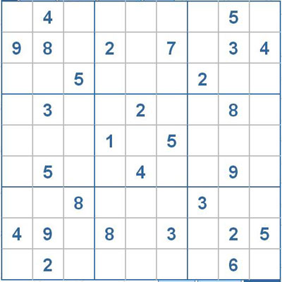 Mời các bạn thử sức với ô số Sudoku 2610 mức độ Khó