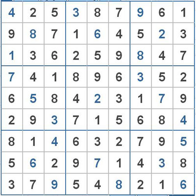 Mời các bạn thử sức với ô số Sudoku 2614 mức độ Khó 1