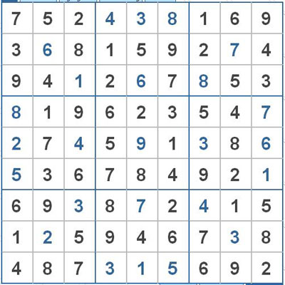 Mời các bạn thử sức với ô số Sudoku 2709 mức độ Khó 1
