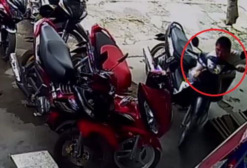 Cận cảnh tên trộm xe máy trong 10 giây ở Hải Phòng