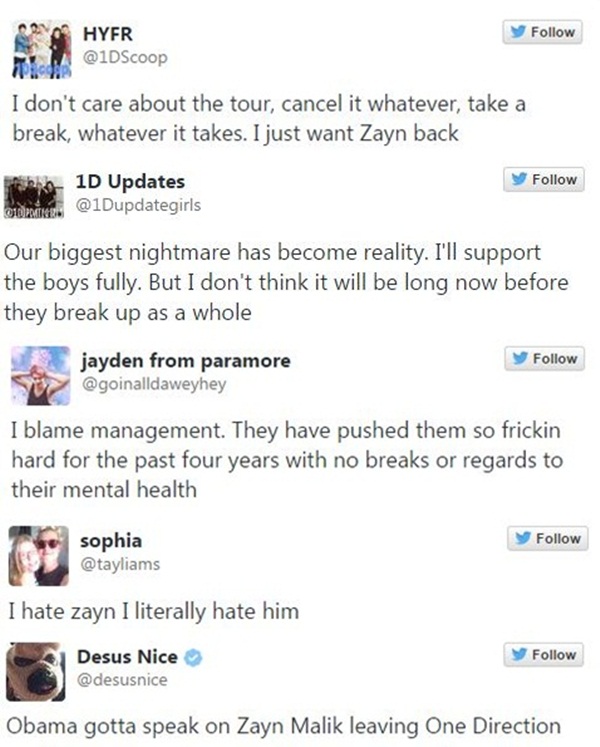 Harry Styles và fan khóc ròng khi Zayn Malik rời khỏi One Direction