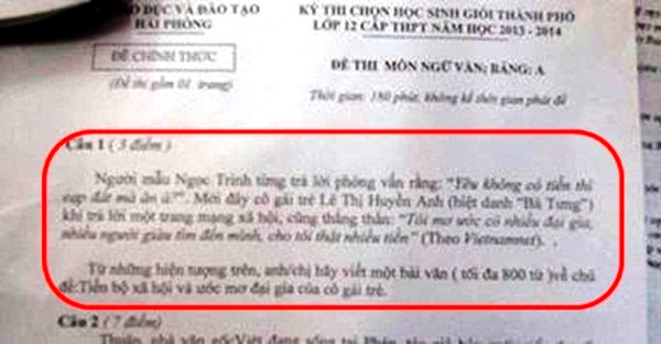 Sao Việt rủ nhau vào đề thi