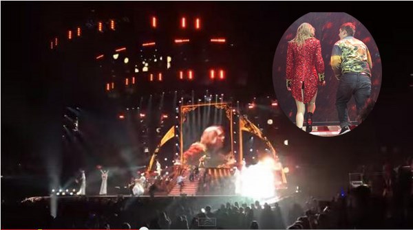 Fan khiến Taylor Swift bổi rối trên sân khấu - Ảnh chụp màn hình Youtube
