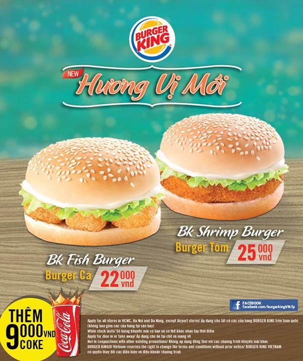 Burger King Việt Nam Giới Thiệu Burger Tôm Và Cá Chỉ Từ 22.000Đ