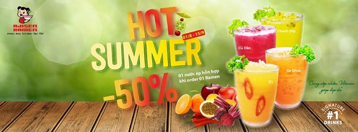 Giảm 50% nước ép trái cây hỗn hợp khi order 1 mì Ramen tại Ajisen Ramen 1