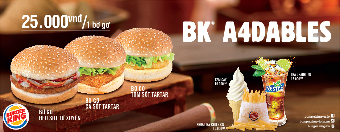 Menu 3 món burger mới chỉ 25.000đ tại Burger King 1