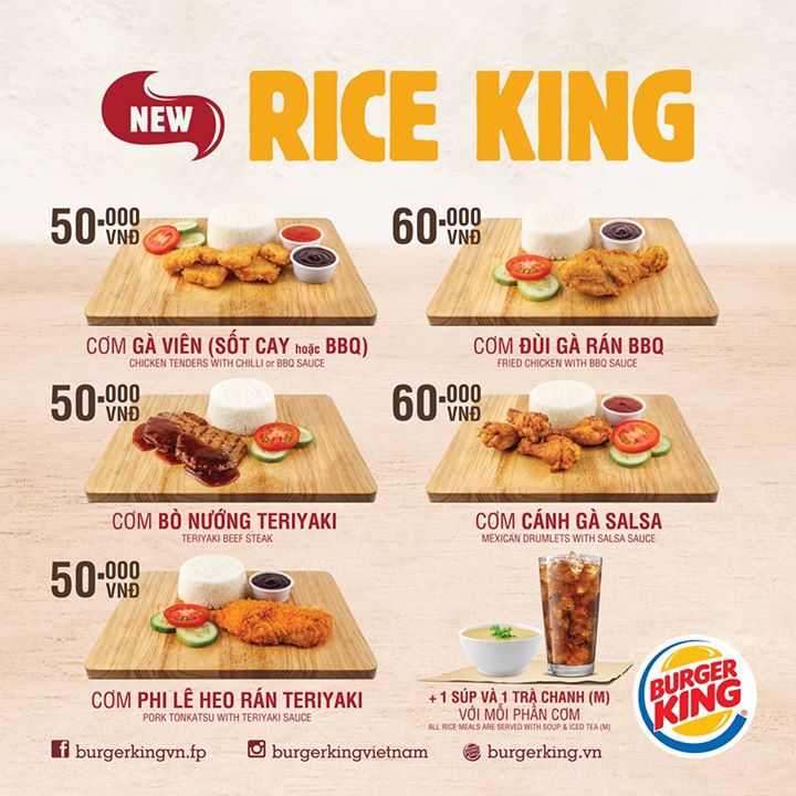 Menu Rice King hấp dẫn chỉ 50.000đ tại Burger King 1