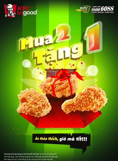 Mua 2 tặng 1 - Ăn thỏa thích, Giá mê tít!!! tại KFC 1