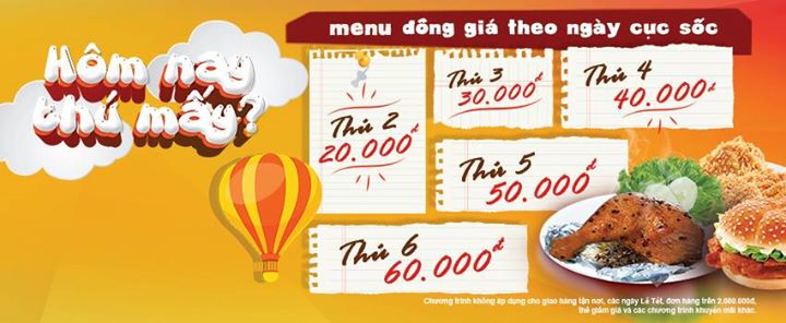 Hôm Nay Thứ Mấy - Menu đồng giá theo ngày CỰC SỐC tại KFC 1