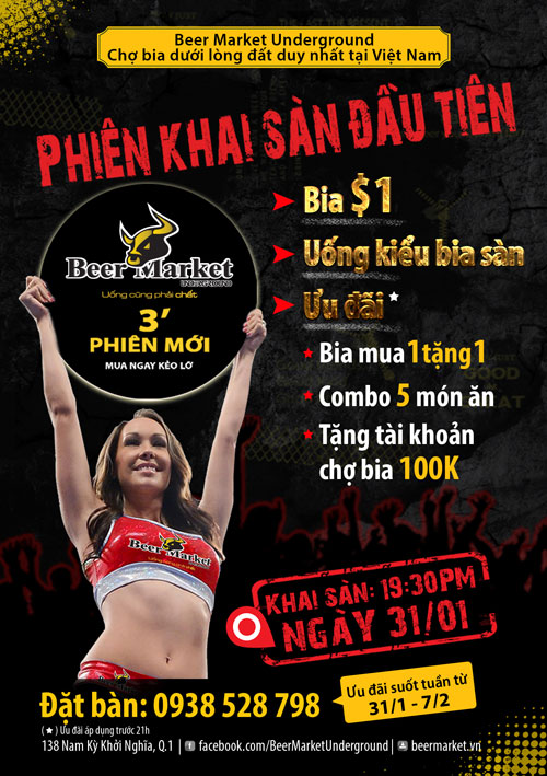 Beer Market Underground – “Chợ bia” đầu tiên tại việt nam chính thức khai sàn vào 31/1 