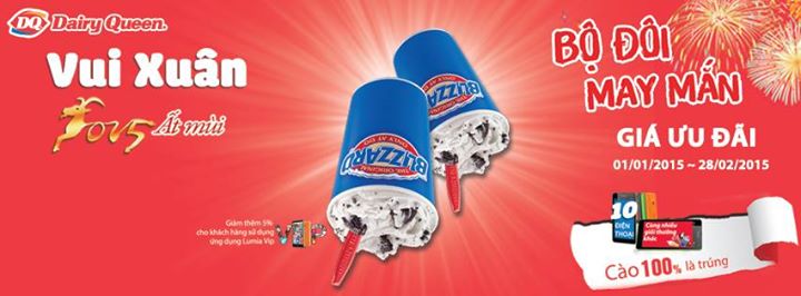 4 bộ đôi may mắn với giá cực kỳ ưu đãi chỉ từ 69.000đ tại Dairy Queen cùng cơ hội trúng thưởng 100% 2