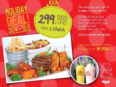 Combo Holiday Deal 6 món cực chất dành cho 2 người chỉ 299.000đ tại NYDC 1