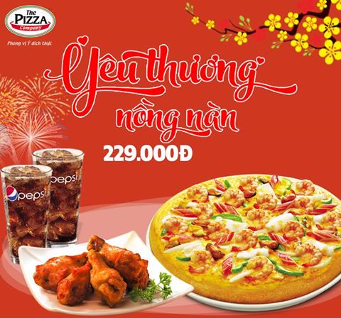 Combo 'Yêu thương nồng nàn' hấp dẫn chỉ 229.000đ tại The Pizza Company 1