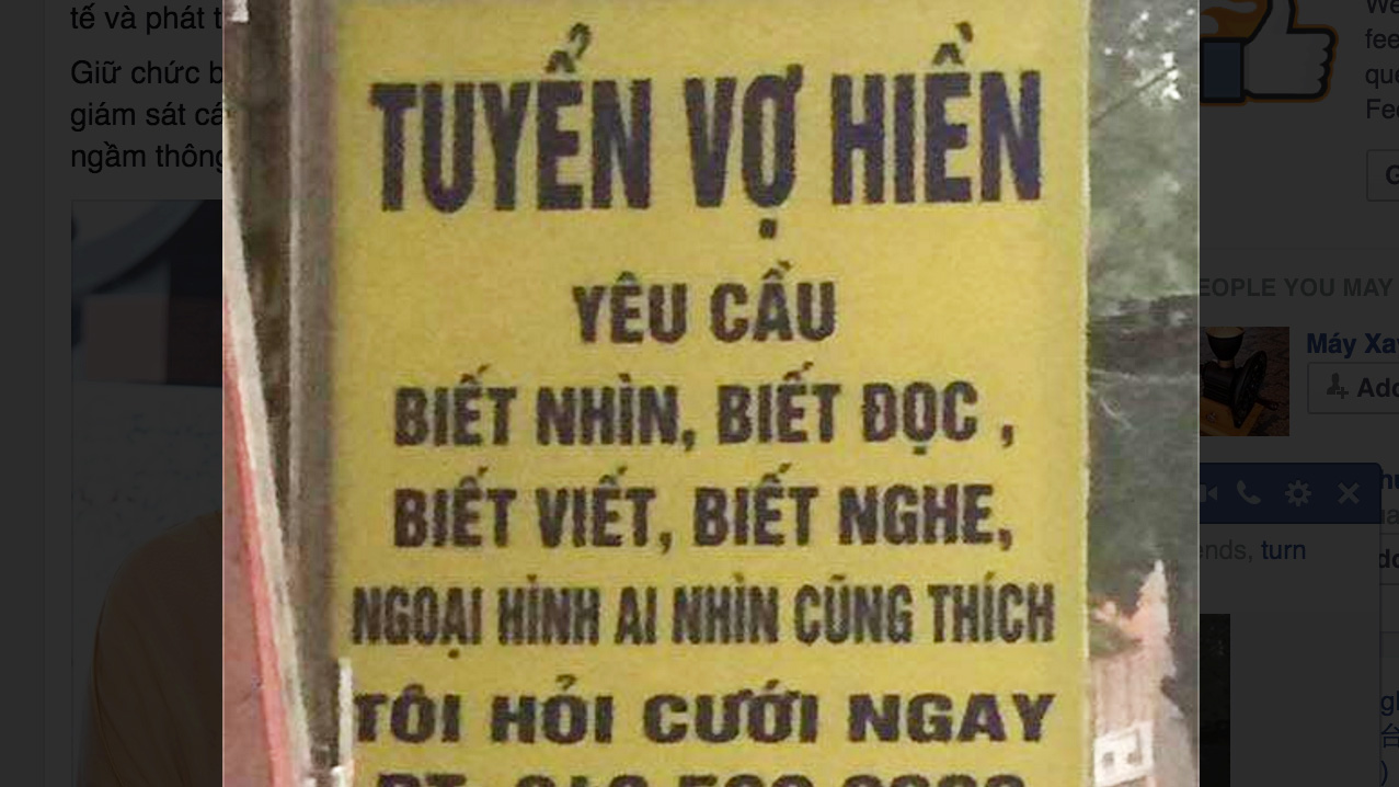 Chồng tuyển vợ, đó là điều mà không ai nghĩ rằng mình sẽ trải qua. Nhưng nếu bạn muốn tìm một người bạn đời đáng tin cậy và sẵn sàng yêu thương bạn vô điều kiện, hãy xem bức ảnh này và cùng chia sẻ nỗi lòng của chồng.