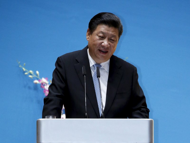 Chủ tịch Trung Quốc Tập Cận Bình phát biểu tại Đại học Quốc gia Singapore, ngày 7.11.2015 - Ảnh: Reuters