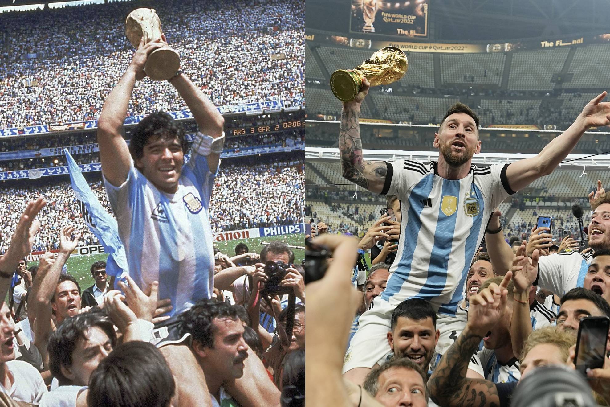 So sánh hình ảnh messi và maradona nhìn từ nhiều góc độ khác nhau