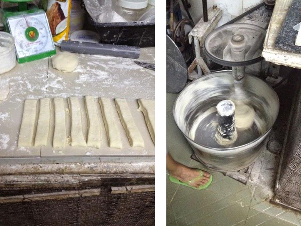 “Lớp học” làm bánh tại gia với những dụng cụ sơ sài, mất vệ sinh - ẢNH: M.Q