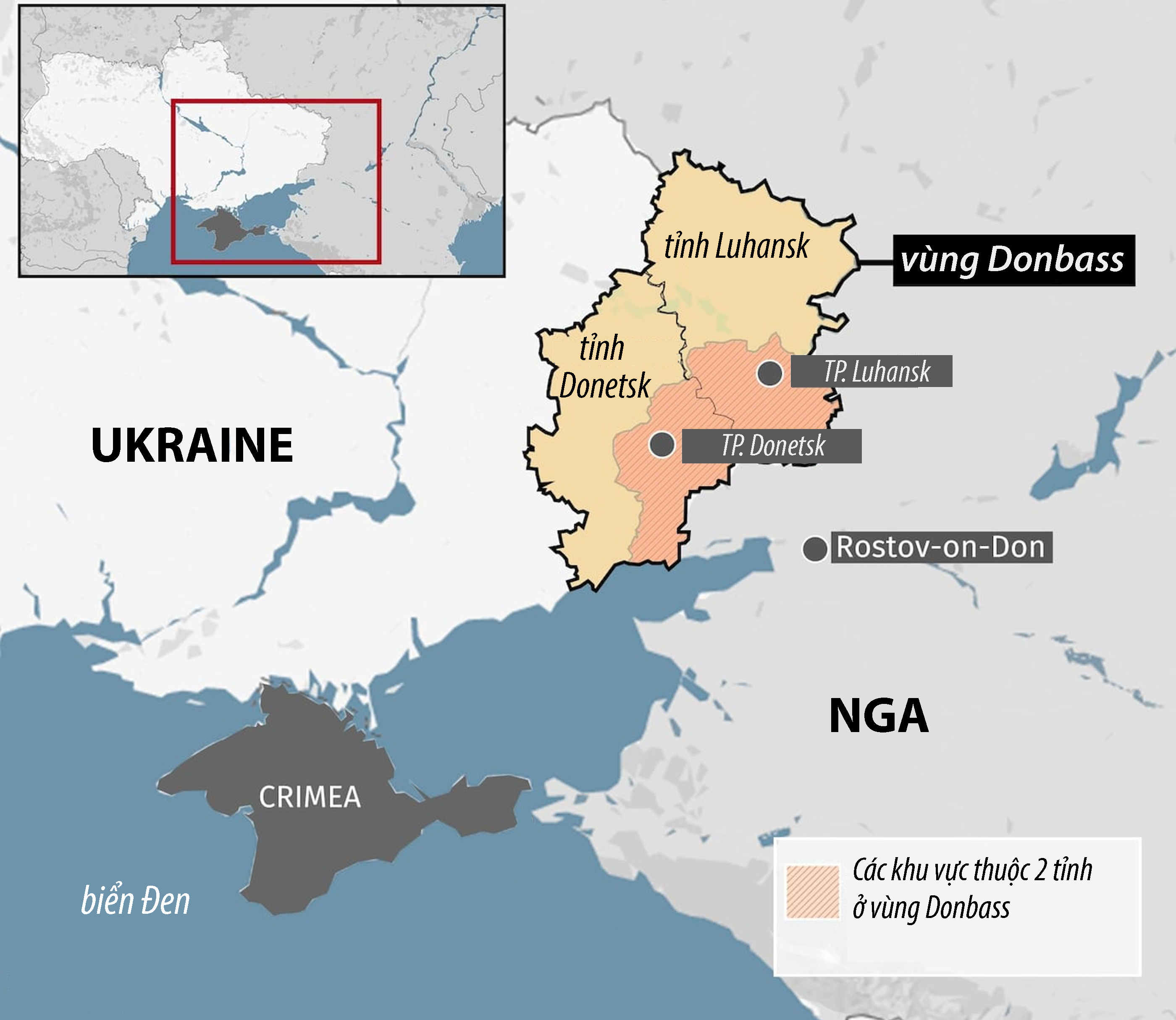 bản đồ vùng Donbass Ukraine