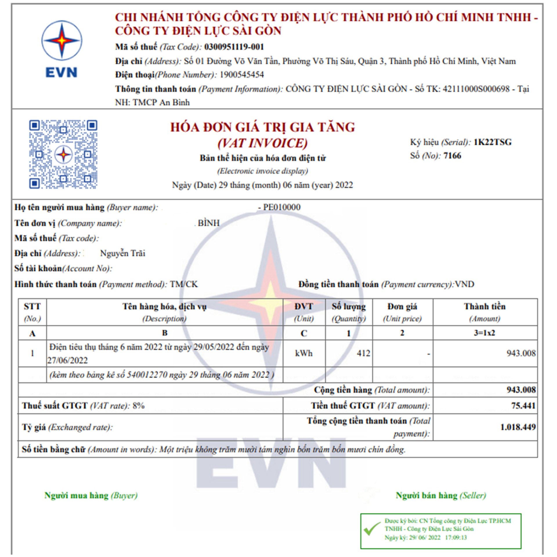 Từ 1.7: Điện lực TP.HCM thay đổi mẫu hóa đơn tiền điện