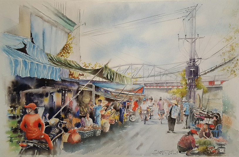 Ngắm tranh vẽ Sài Gòn của họa sĩ Pháp Jean-marc Potlet