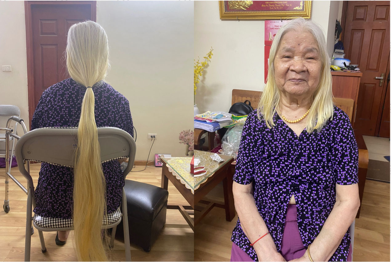 Hoa khôi Vũ Hương Giang cắt mái tóc gắn bó 12 năm ủng hộ bệnh nhân ung thư   Báo Phụ Nữ Việt Nam