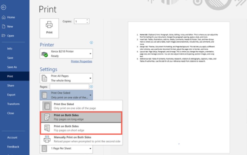 Hướng dẫn in ấn 2 mặt trên Windows và Mac: Flip on short edge là gì?
