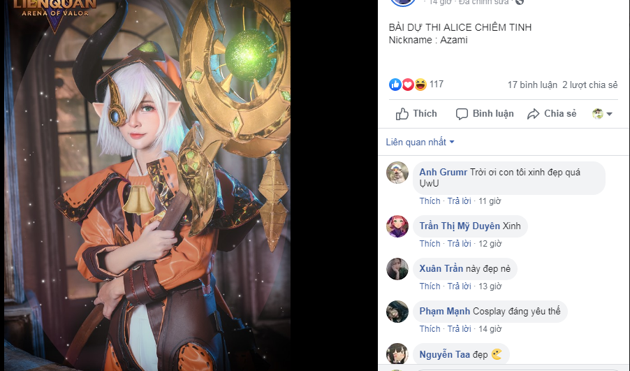 Bộ ảnh Cosplay Alice trong chiêm tinh với trang phục tuyệt đẹp chắc chắn sẽ làm say đắm các fan yêu thích Cosplay và trò chuyện về thế giới Chiêm Tinh.