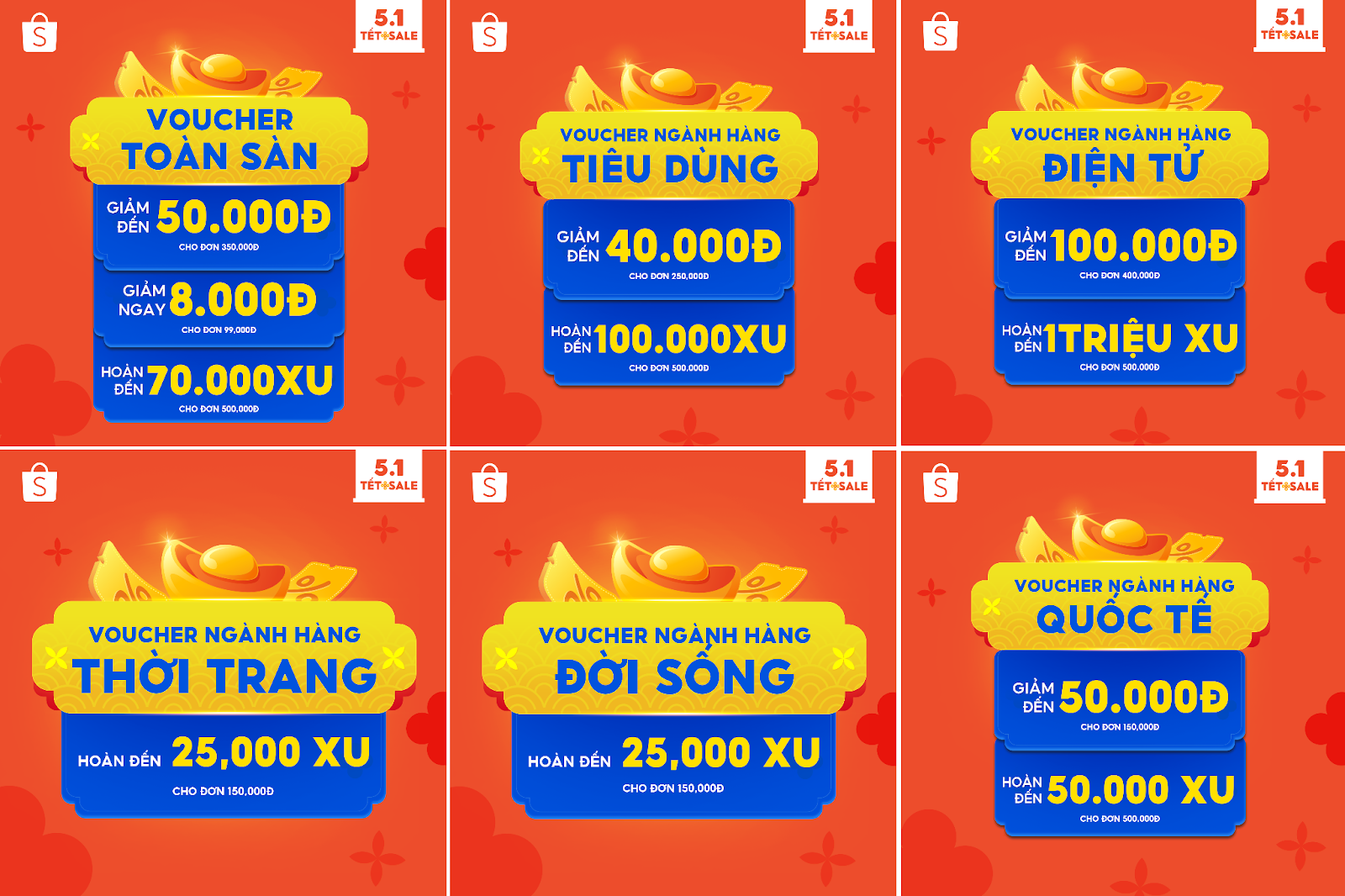Săn deal rước lộc với 8 ưu đãi độc quyền tại Shopee 5.1 Tết Sale