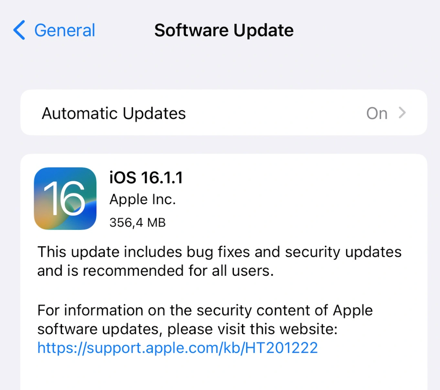 Apple tung iOS 16.1.1 sửa lỗi trên iPhone