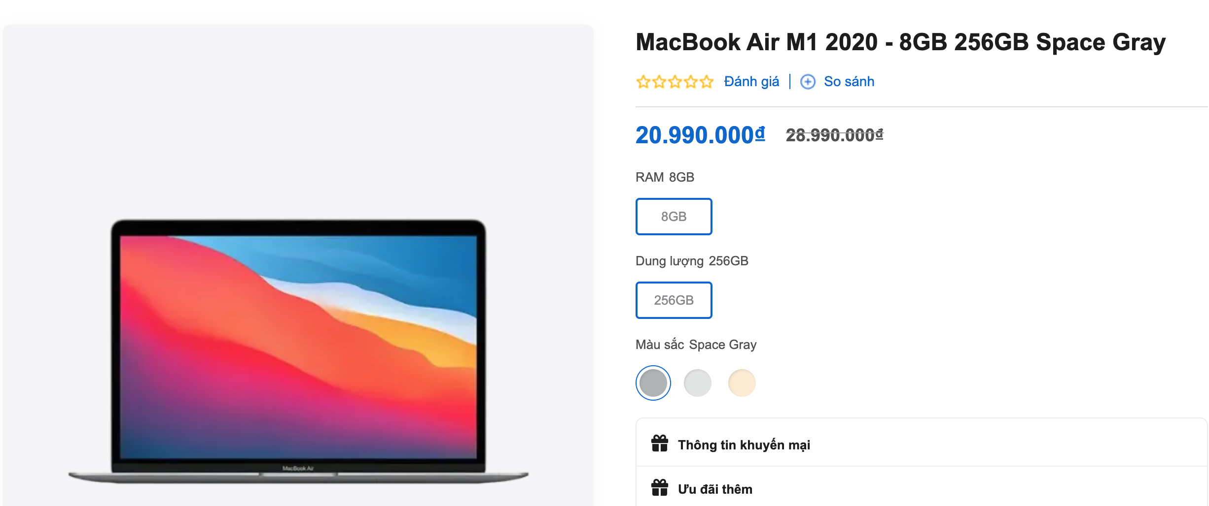 Giá MacBook Air M1 ở Việt Nam rẻ hơn ở Mỹ