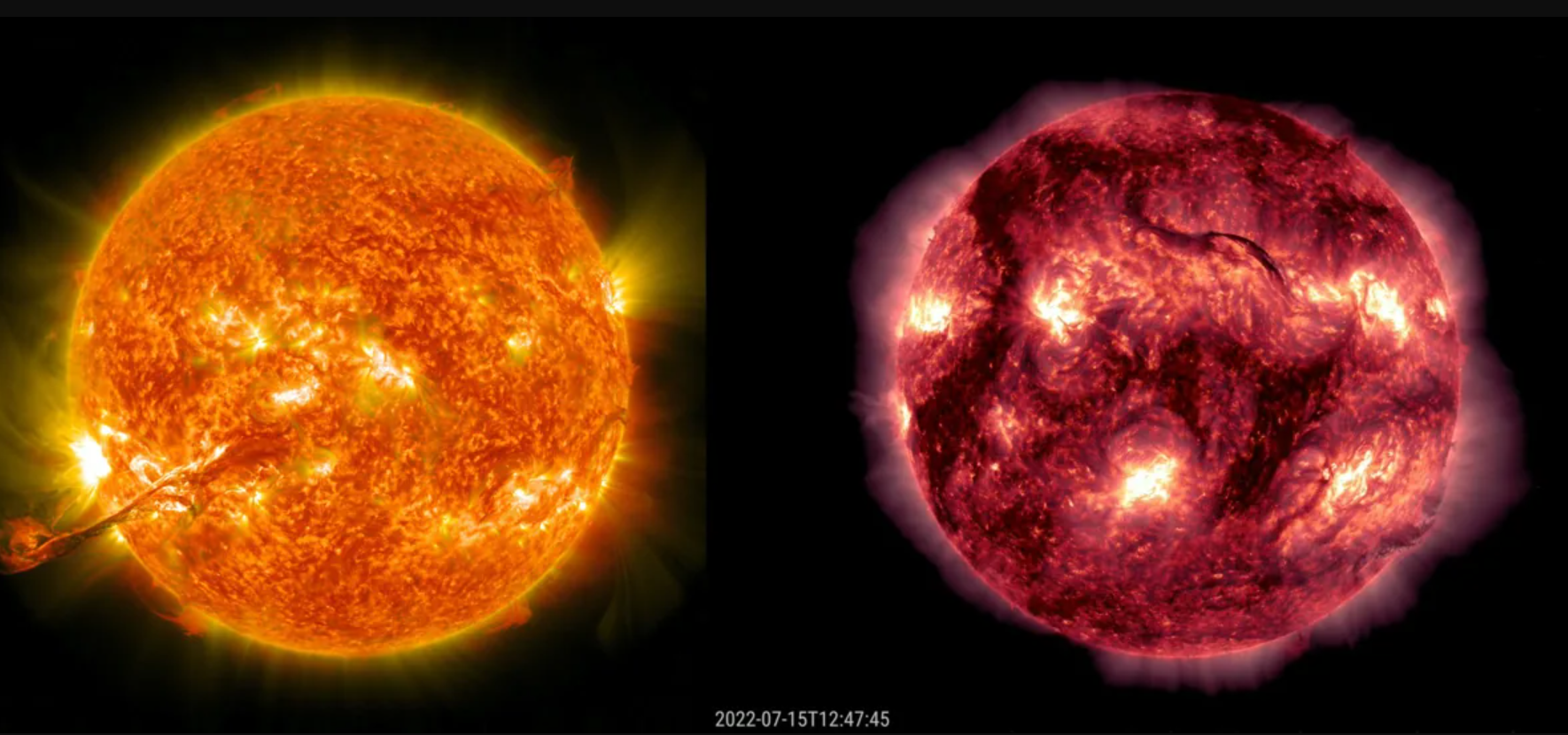 Bão mặt Trời và Trái đất: Bão mặt Trời luôn gây ra nhiều ảnh hưởng đến Trái đất, từ sóng điện từ đến các hiện tượng ánh sáng đặc biệt. Xem hình ảnh này để chiêm ngưỡng hình ảnh của Bão Mặt Trời và tìm hiểu thêm về sự ảnh hưởng của nó trong vũ trụ.