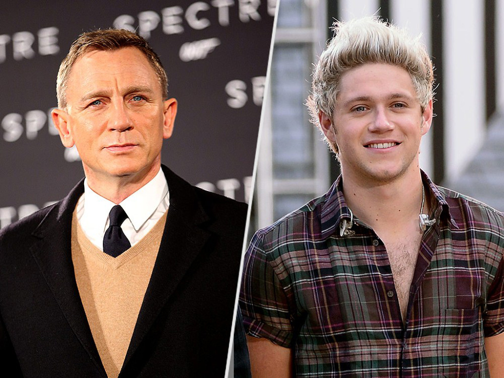 Daniel Craig và Niall Horan - Ảnh: AFP/Getty Images