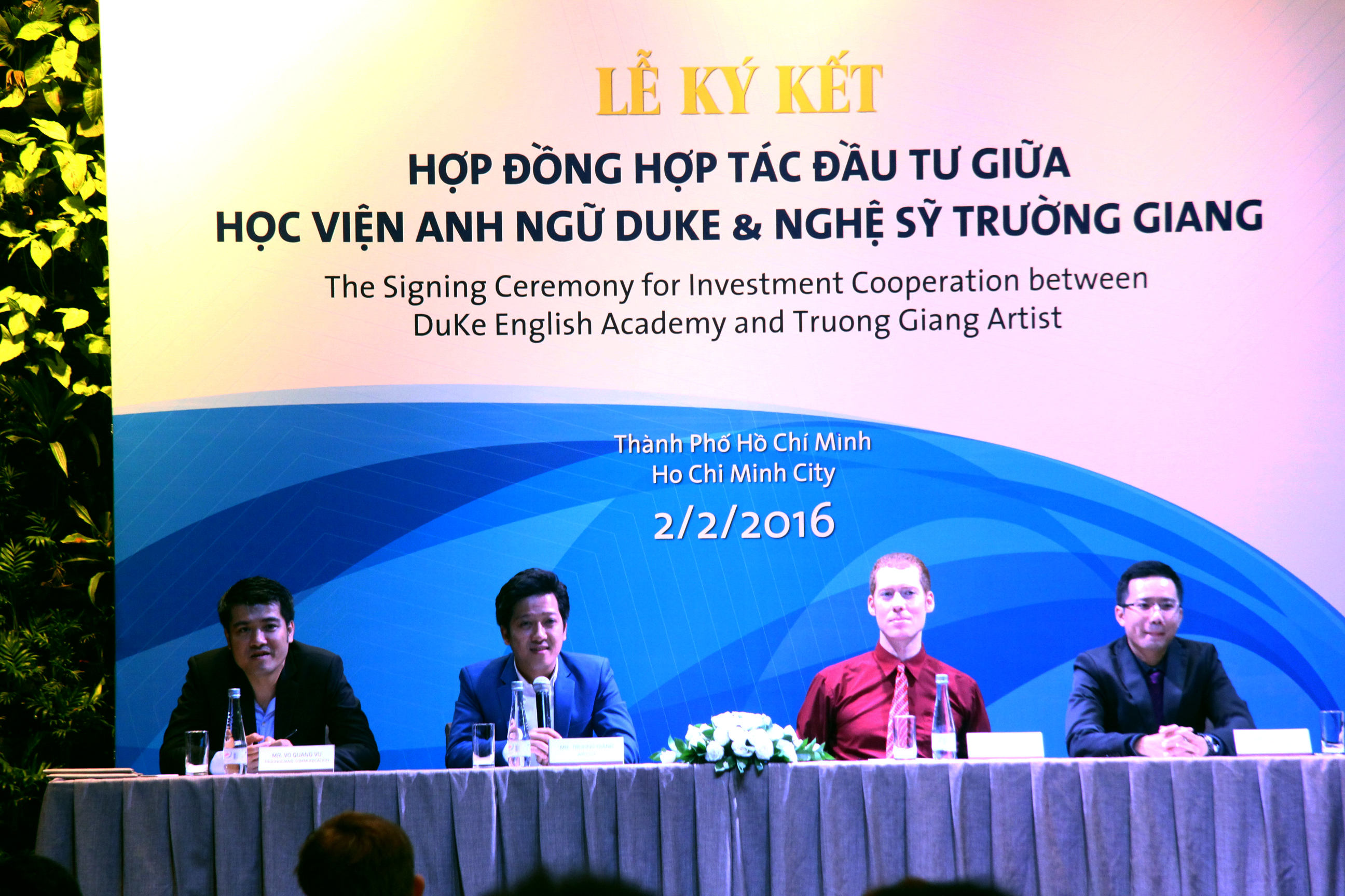 Buoi le ky ket hop tac đau tu giua nghe si Truong Giang va trung tam anh ngu