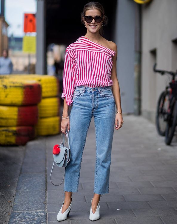 one shoulder tops are trending