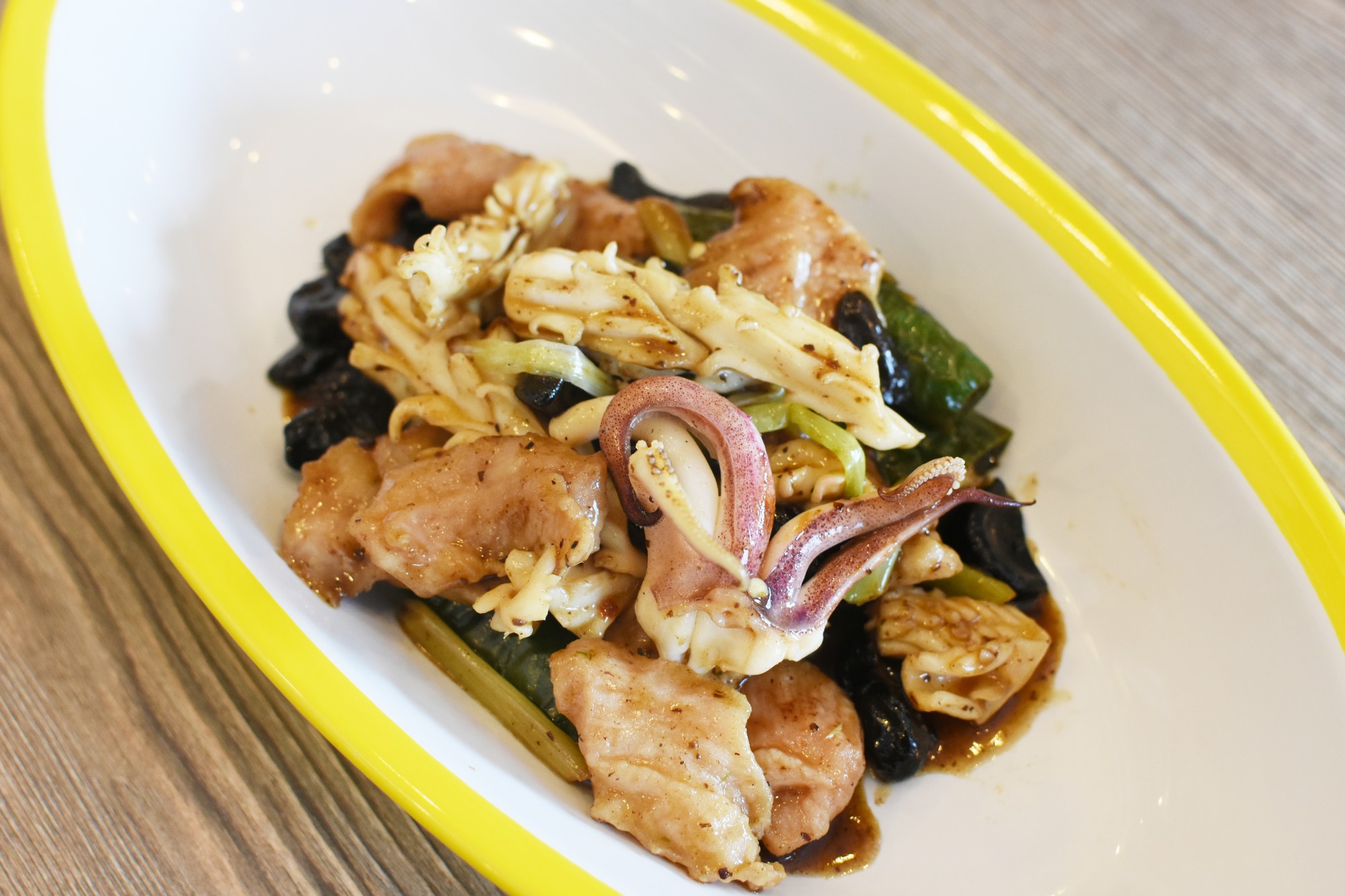 Sauteed Squid w Pork Neck in Black Bean Sauce