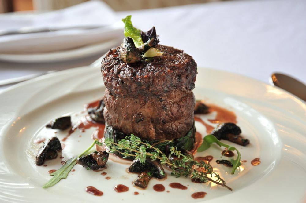 Beef fillet steak with mushrooms