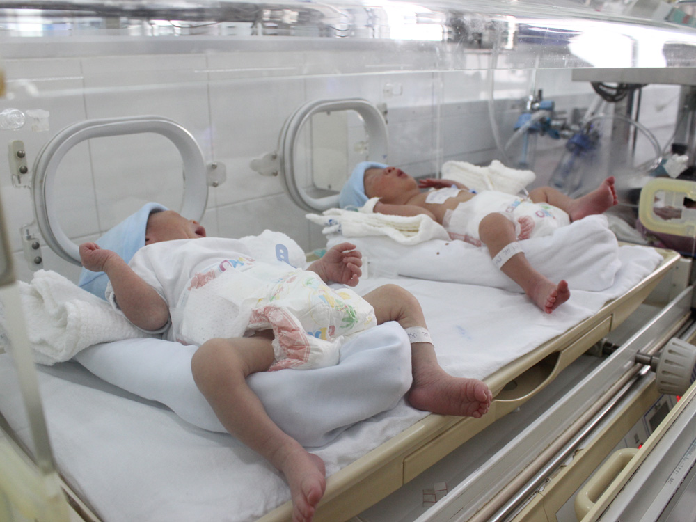 Cặp song sinh đầu tiên chào đời nhờ mang thai hộ - Ảnh: Viên An