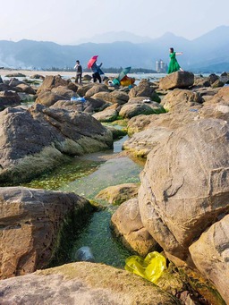 Bãi rêu hút khách ở ghềnh đá Đà Nẵng nhếch nhác vì rác
