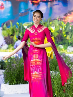 Á hậu Miss Charm trở lại Việt Nam diễn áo dài cho Đỗ Trịnh Hoài Nam