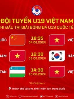 Lịch U.19 quốc tế: Việt Nam đấu chủ nhà Trung Quốc và đối thủ hùng mạnh khác ngày nào?