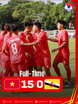 U.16 Việt Nam thắng với tỷ số đậm không tưởng tại giải Đông Nam Á