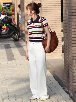 Áo dệt kim và quần, váy denim là cặp đôi hoàn hảo cho mọi cô gái