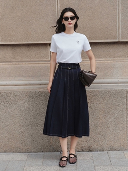 'Lột xác' phong cách với loạt chân váy jean khiến ai cũng ngoái nhìn