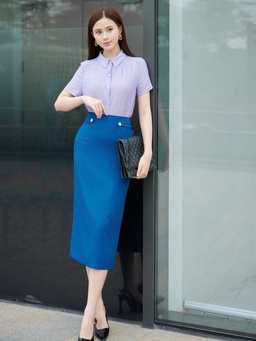 Áo sơ mi cổ đức 'tái sinh' vẻ ngoài thanh lịch chuẩn quý cô